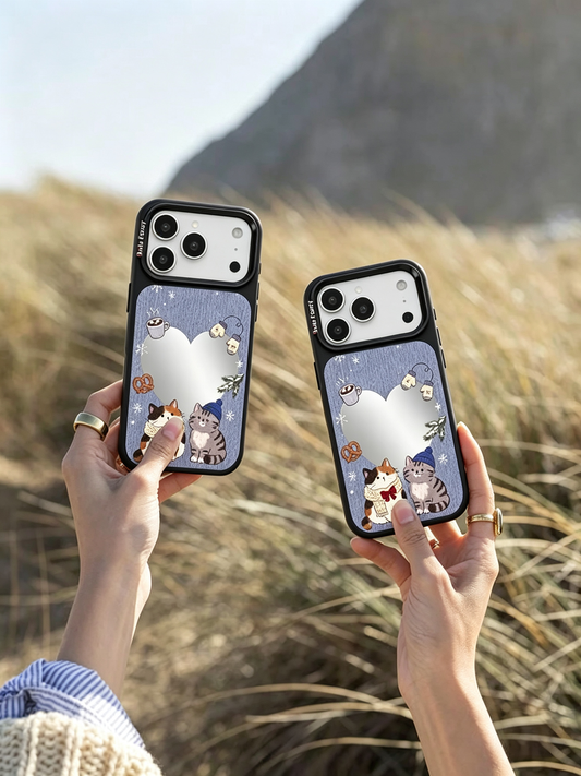 Bubu Fancy Winter Cat mirror Phone case Magsafe