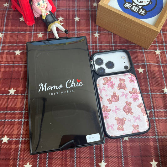 Momo Chic Ballet Bear phone case genuine leathe