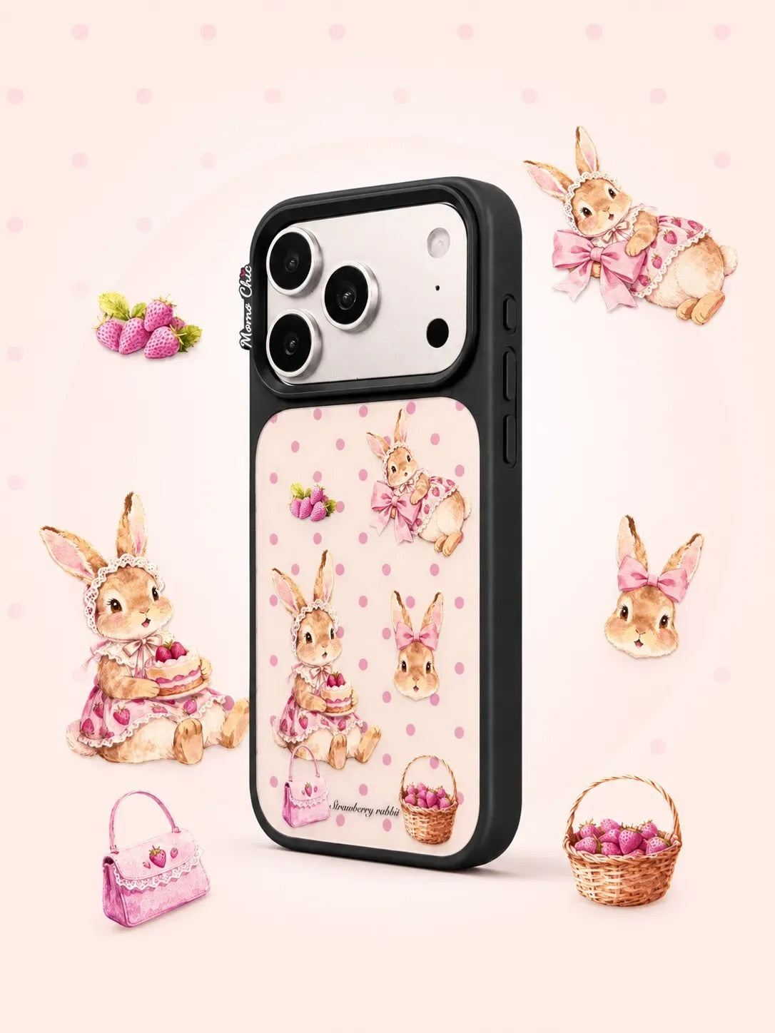 Momo Chic Strawberry Rabbit Phone case Magsafe