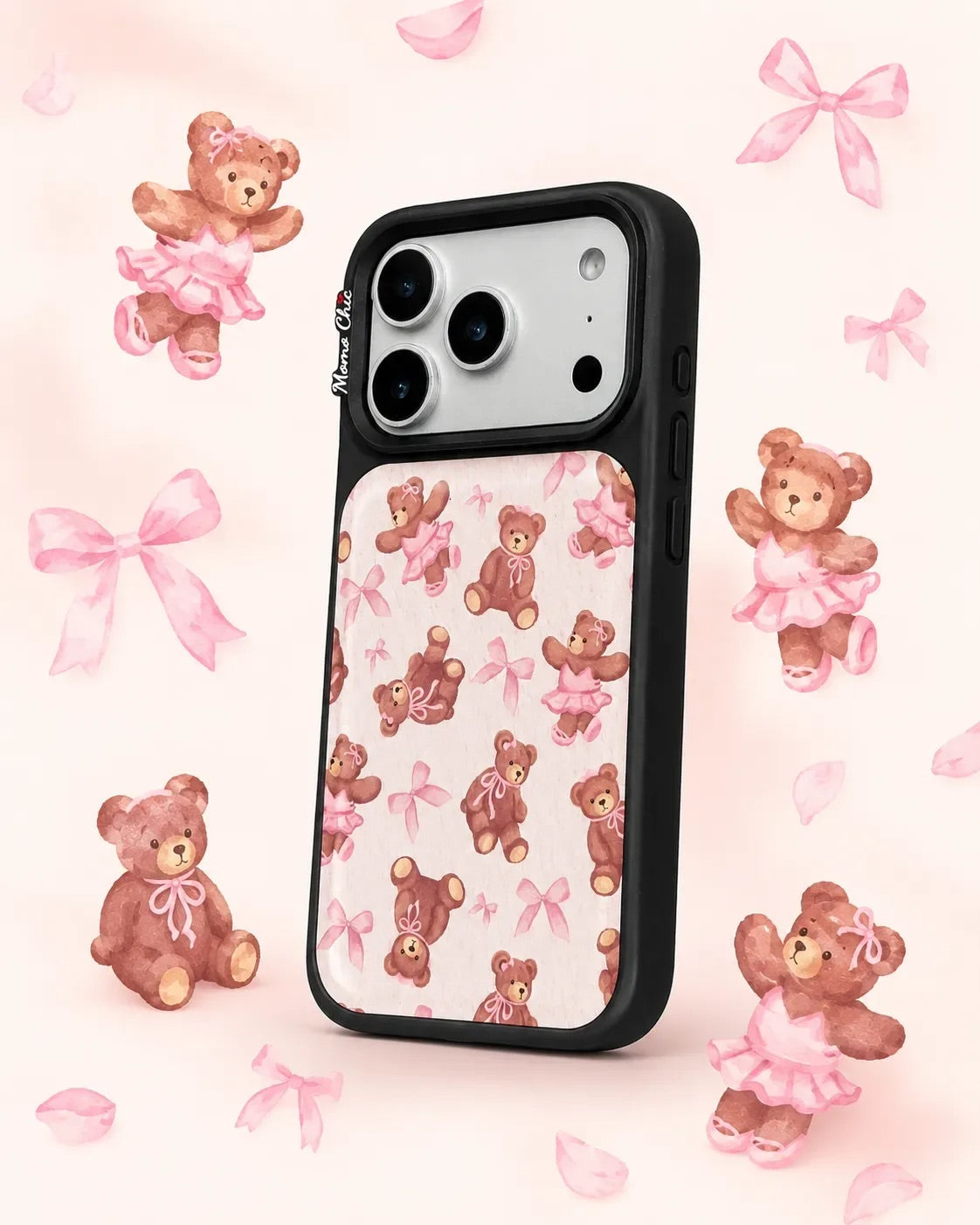 Momo Chic Ballet Bear phone case genuine leathe