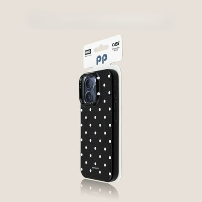 Casekai black background full screen white polka dot pearl flower bracket