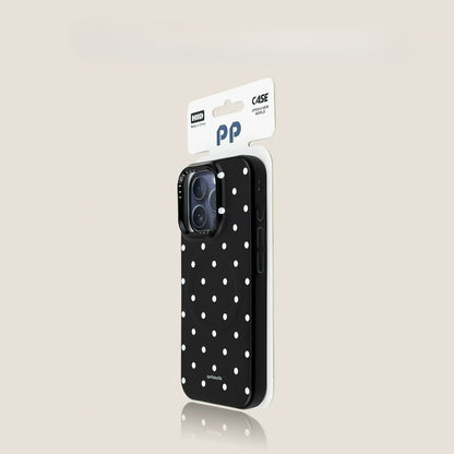 Casekai black background full screen white polka dot pearl flower bracket