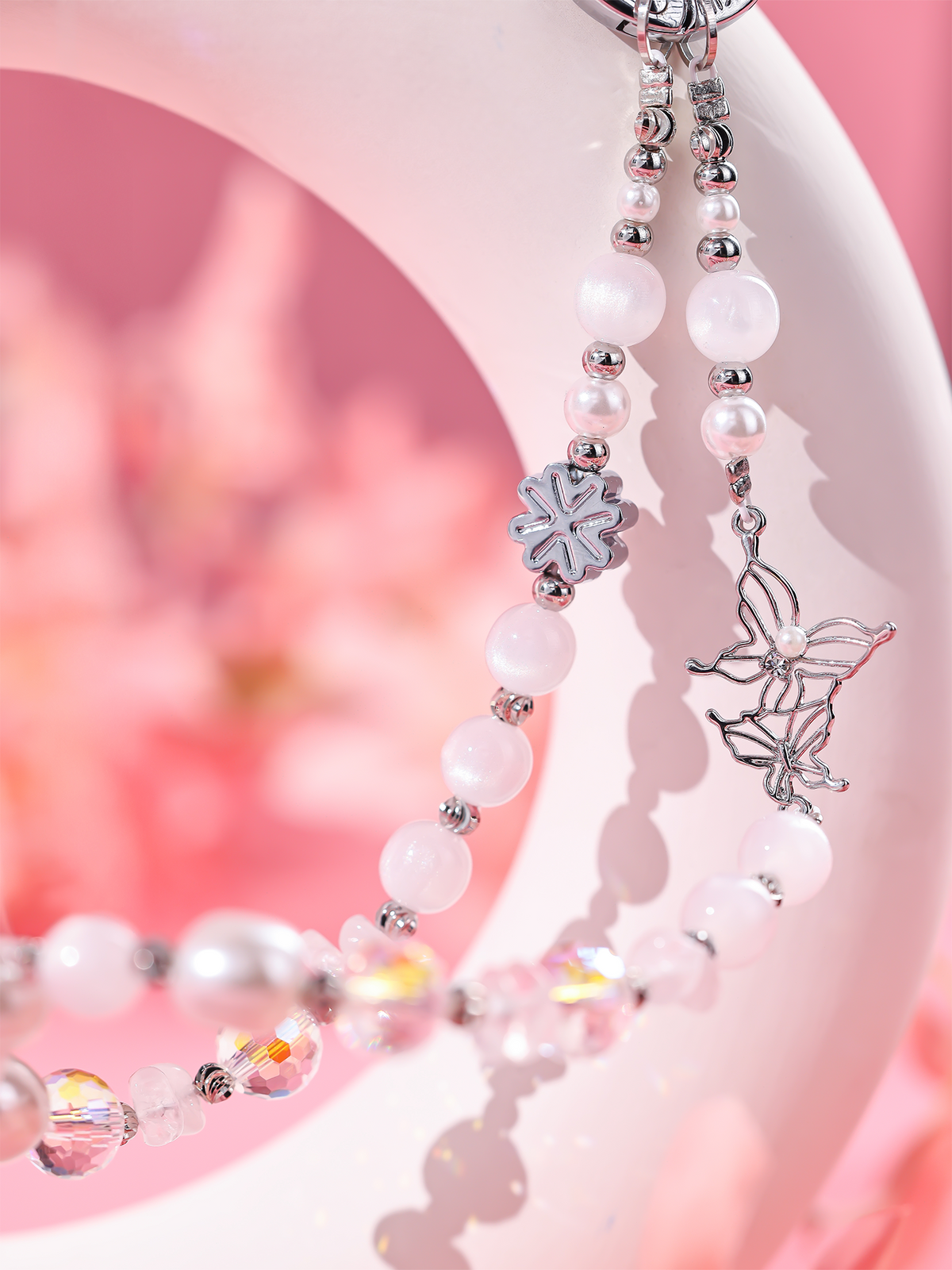 Ethereal Snow Butterfly Pone Chain