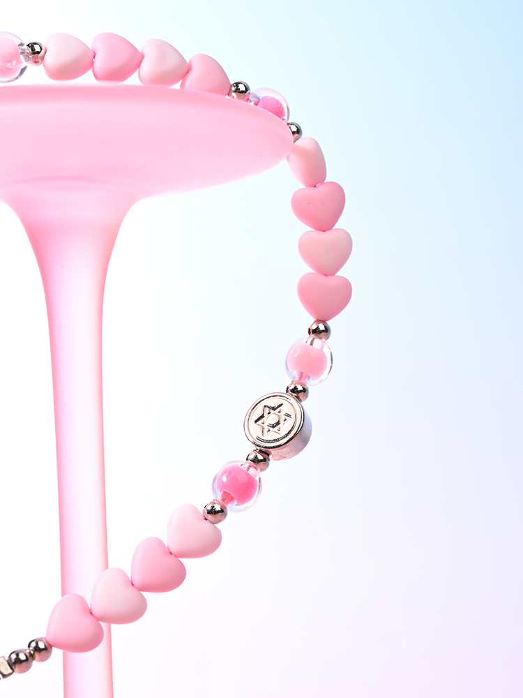Pink heart Pone Chain