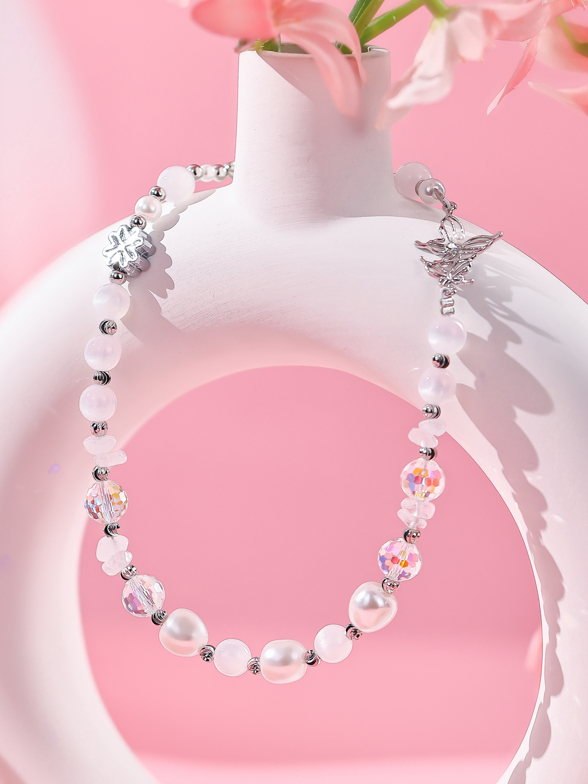 Ethereal Snow Butterfly Pone Chain