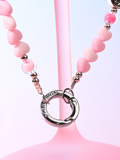 Pink heart Pone Chain