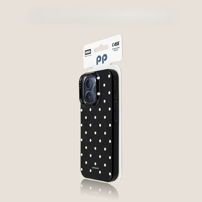 Casekai black background full screen white polka dot pearl flower bracket