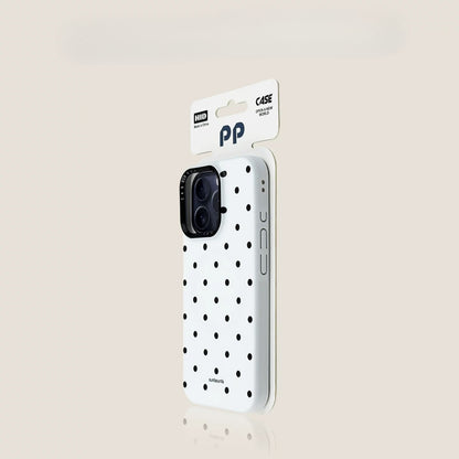 Casekai black background full screen white polka dot pearl flower bracket