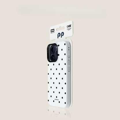 Casekai black background full screen white polka dot pearl flower bracket