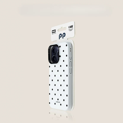 Casekai black background full screen white polka dot pearl flower bracket
