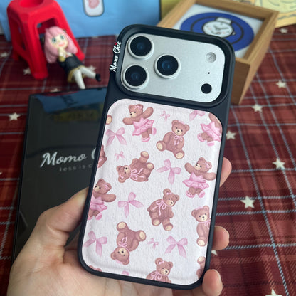Momo Chic Ballet Bear phone case genuine leathe