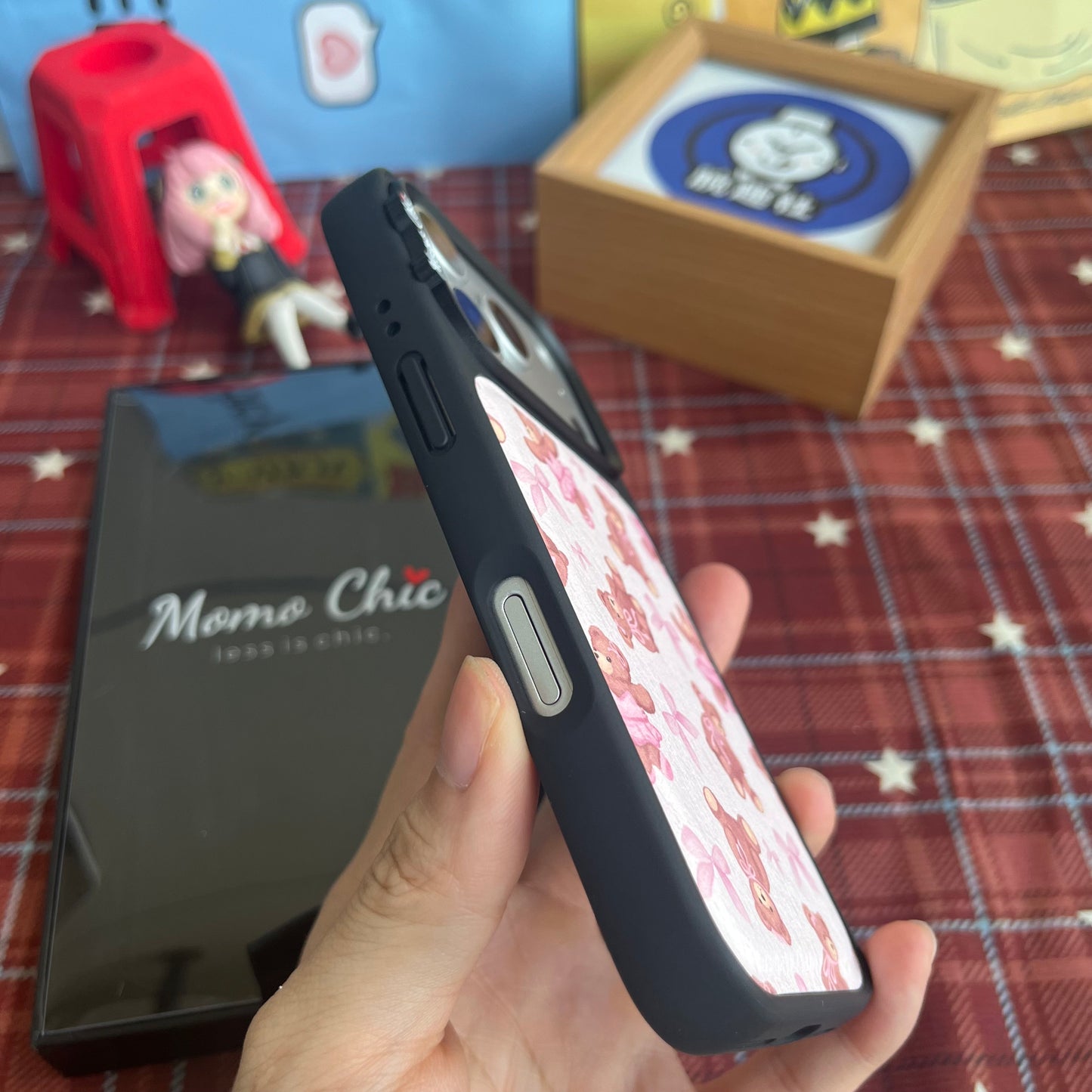 Momo Chic Ballet Bear phone case genuine leathe