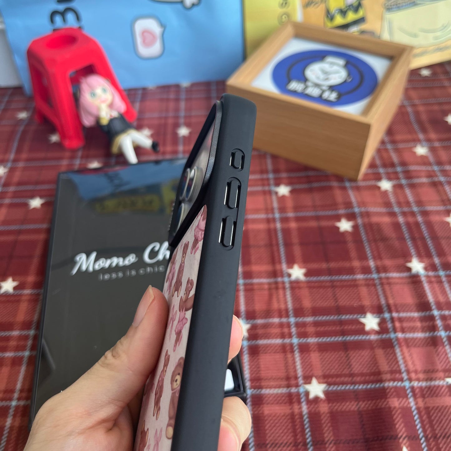 Momo Chic Ballet Bear phone case genuine leathe