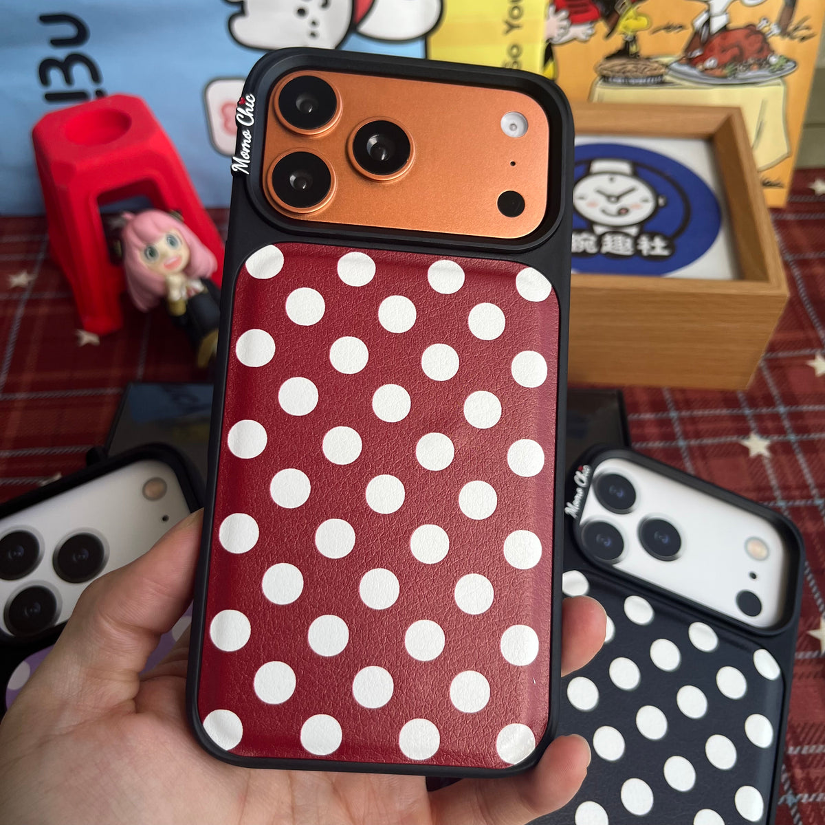 Momo Chic  Polka Dot Party phone case genuine leather