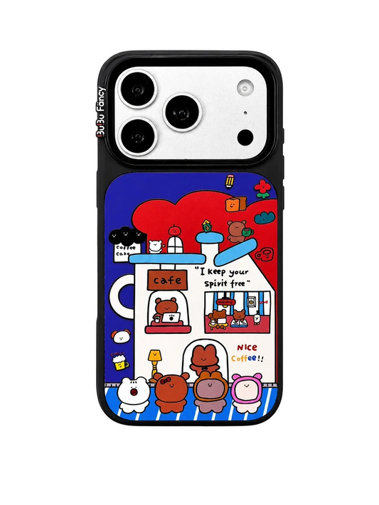 Bubu Fancy A bustling coffee shop Phone case MagSafe