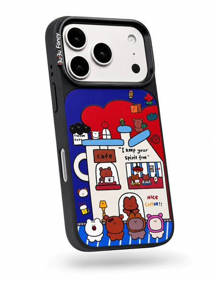 Bubu Fancy A bustling coffee shop Phone case MagSafe