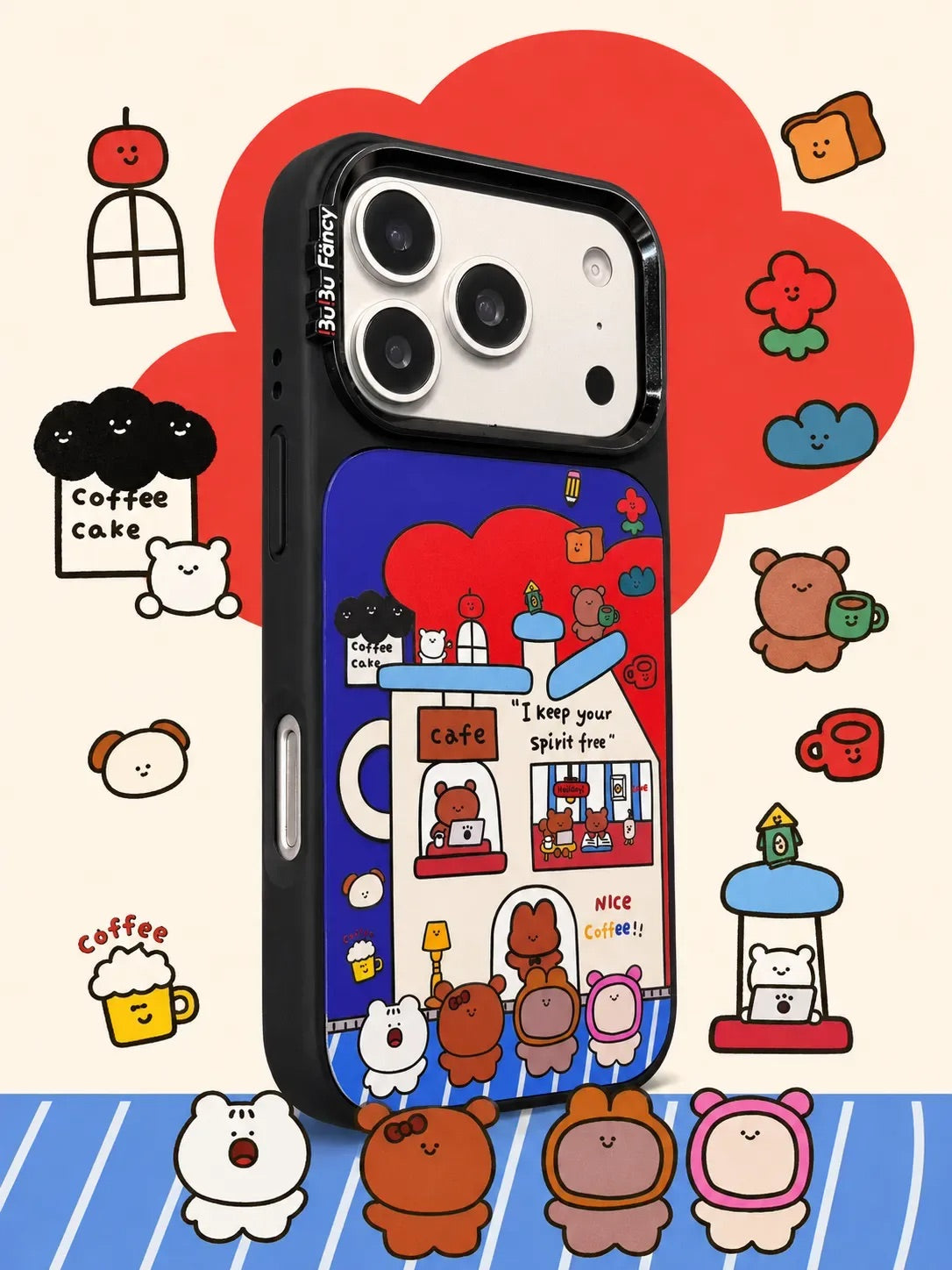 Bubu Fancy A bustling coffee shop Phone case MagSafe