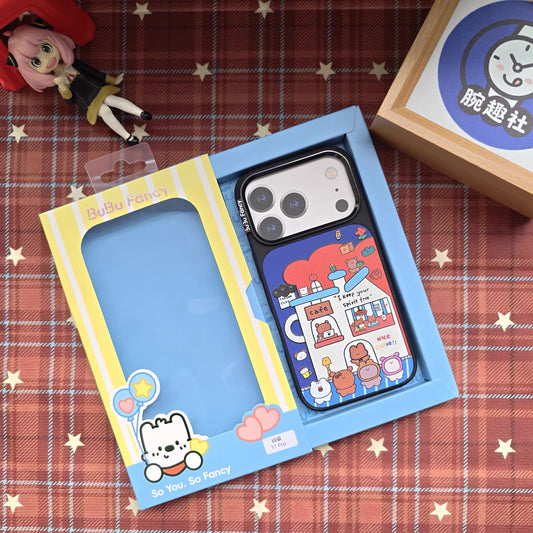Bubu Fancy A bustling coffee shop Phone case MagSafe