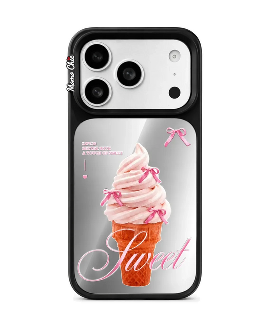 Momo Chic Bowknot ice cream phone case mirror Magsafe