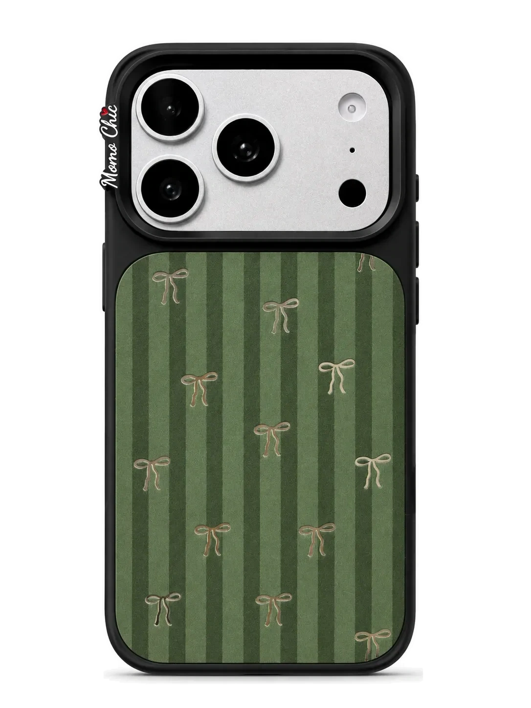 Momo Chic Dark green bowknot phone case mirror Magsafe