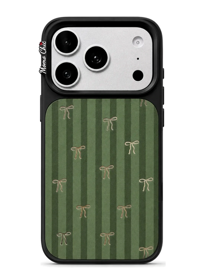 Momo Chic Dark green bowknot phone case mirror Magsafe
