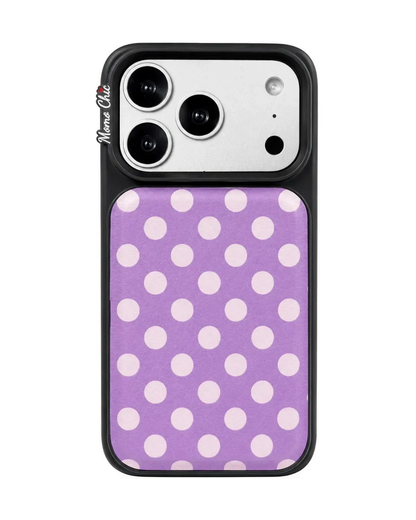 Momo Chic  Polka Dot Purple Party phone case genuine leather