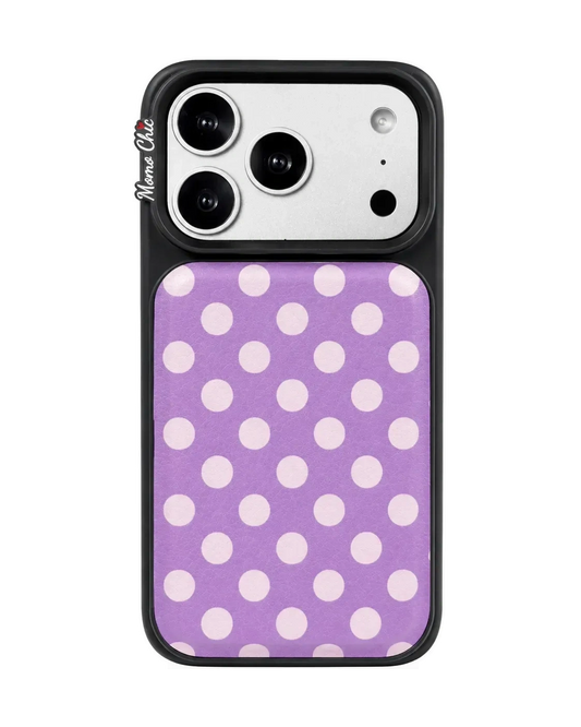 Momo Chic  Polka Dot Purple Party phone case genuine leather