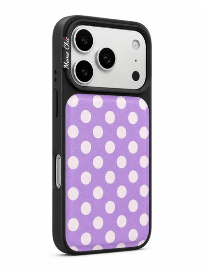 Momo Chic  Polka Dot Purple Party phone case genuine leather