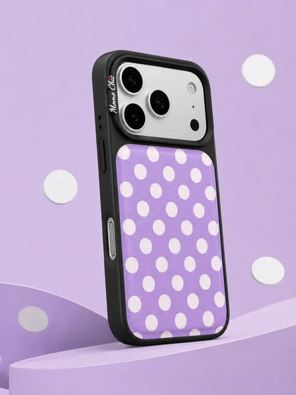 Momo Chic  Polka Dot Purple Party phone case genuine leather