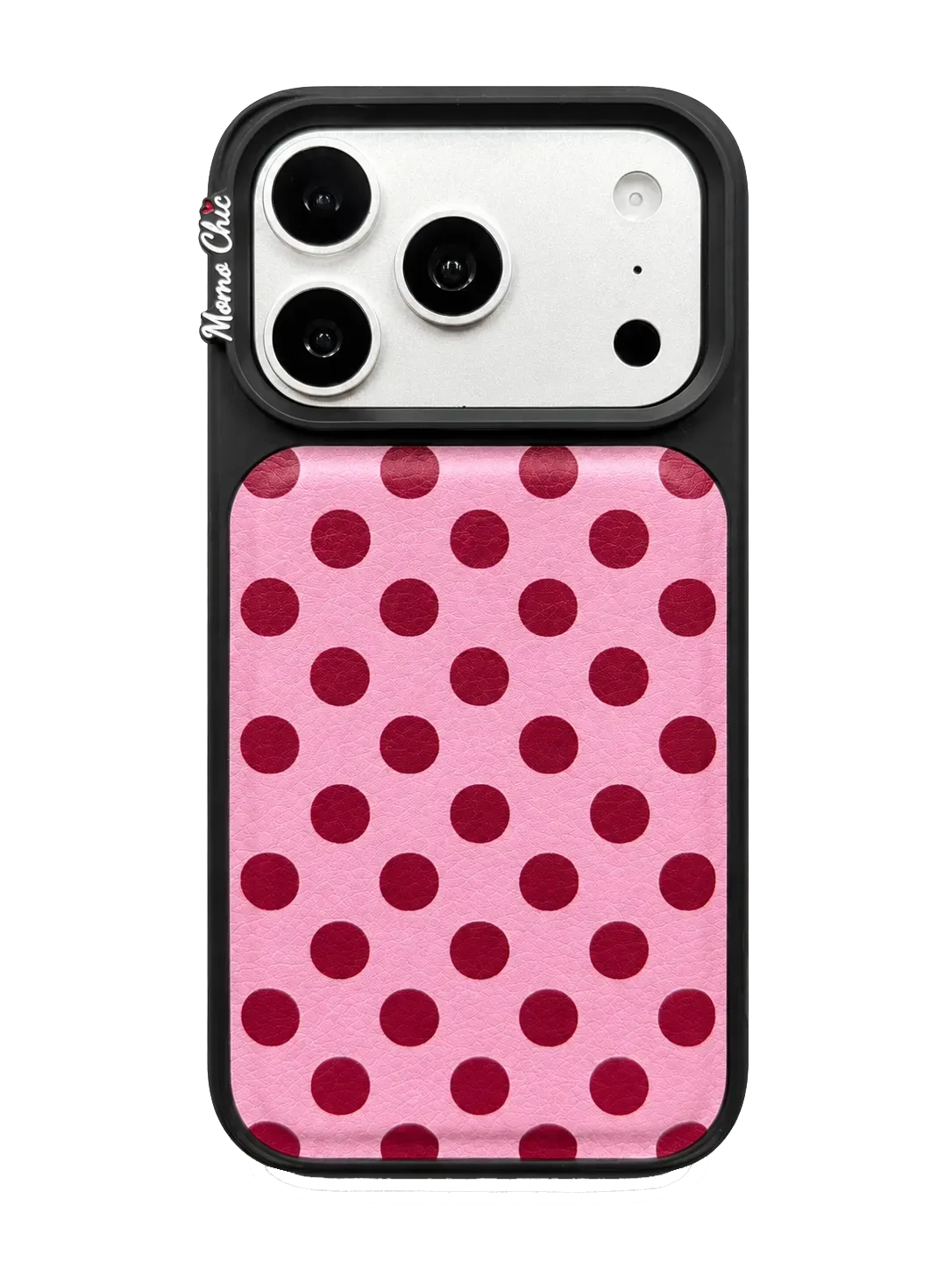 Momo Chic  Polka Dot Pink phone case genuine leather