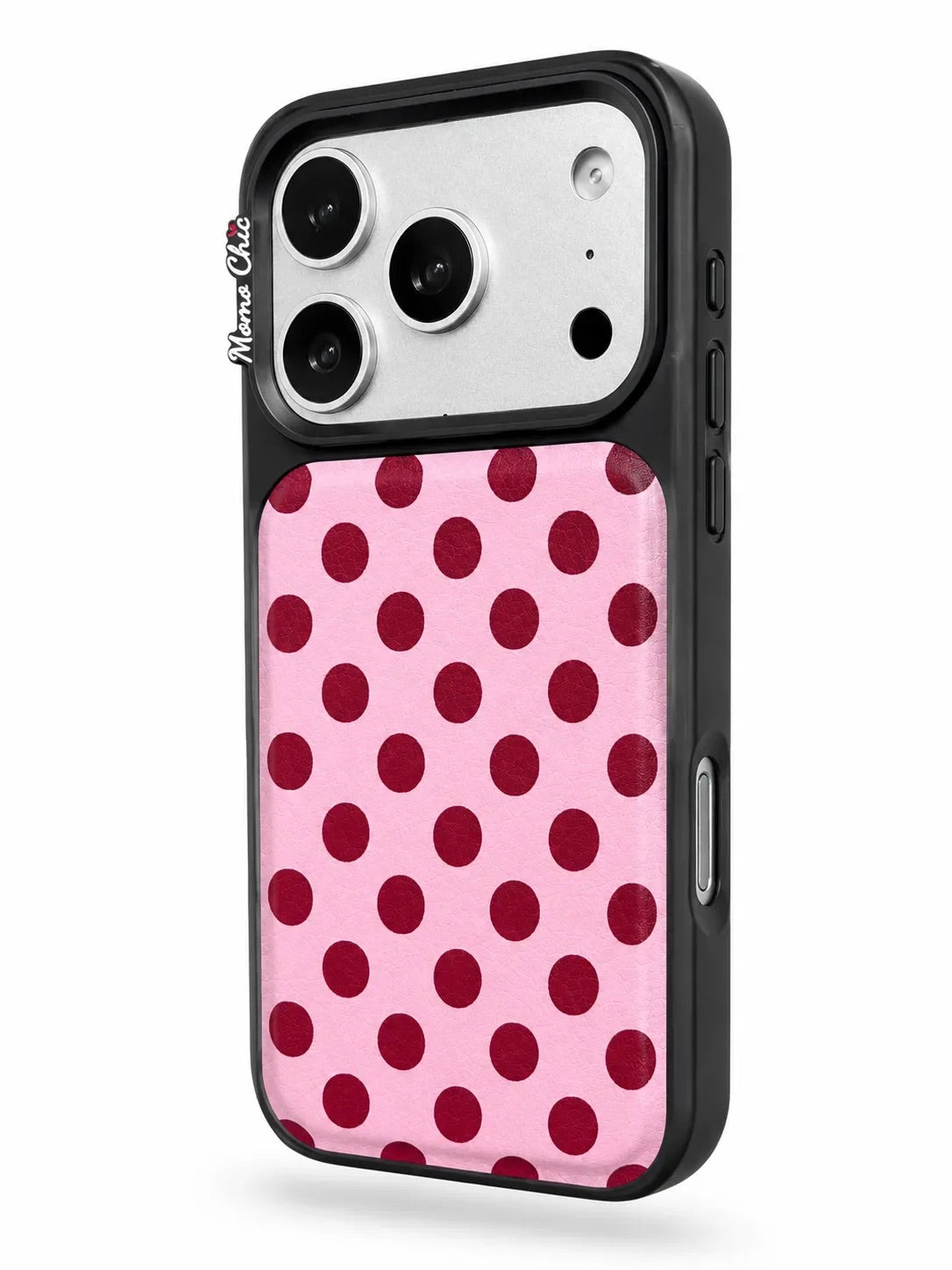 Momo Chic  Polka Dot Pink phone case genuine leather