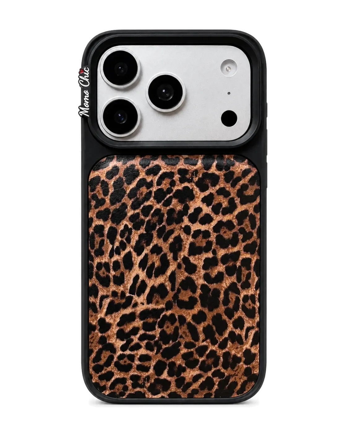 Momo Chic  leopard print phone case genuine leather