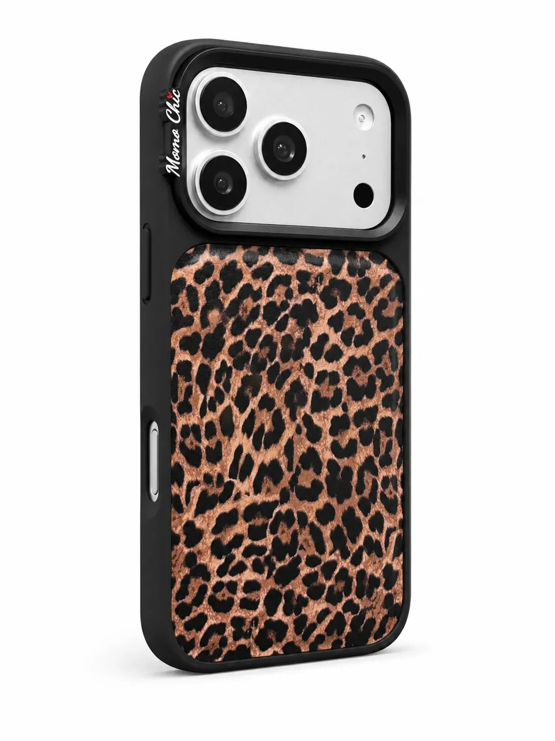 Momo Chic  leopard print phone case genuine leather