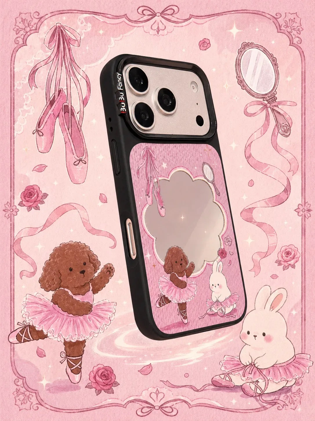 Bubu Fancy Ballet Bear mirror Phone case Magsafe