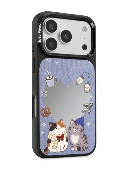 Bubu Fancy Winter Cat mirror Phone case Magsafe