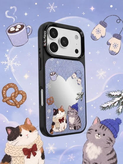 Bubu Fancy Winter Cat mirror Phone case Magsafe