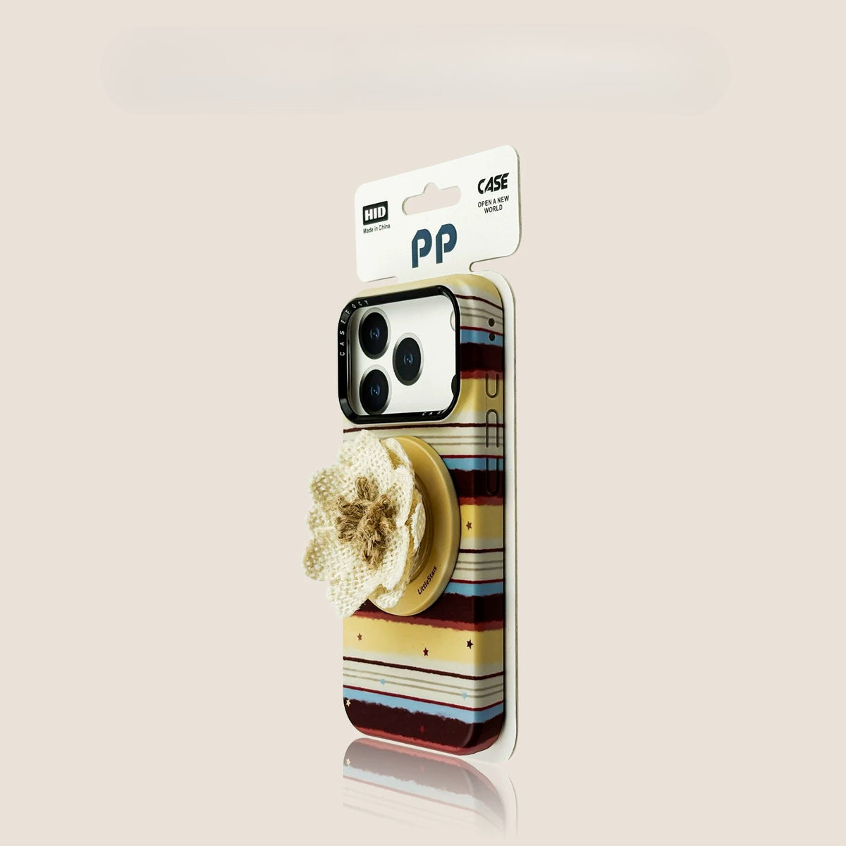 Casekai rose powder vertical strip love magnetic suction bracket