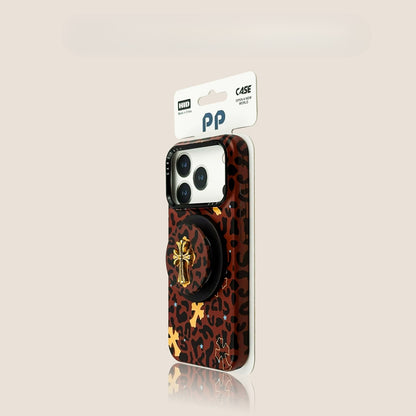 Casekai rose powder vertical strip love magnetic suction bracket
