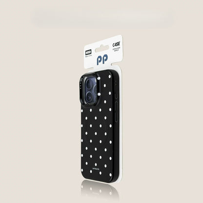 Casekai black background full screen white polka dot pearl flower bracket